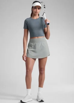 A Line High Rise Pocket Side Slit Skirt 14.5''