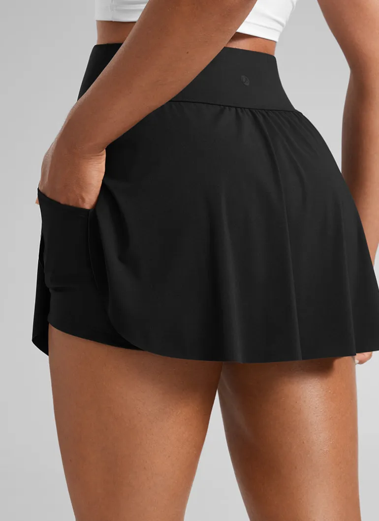 A Line High Rise Pocket Side Slit Skirt 14.5''