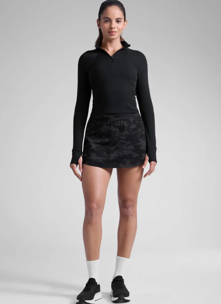 A Line High Rise Pocket Side Slit Skirt 14.5''