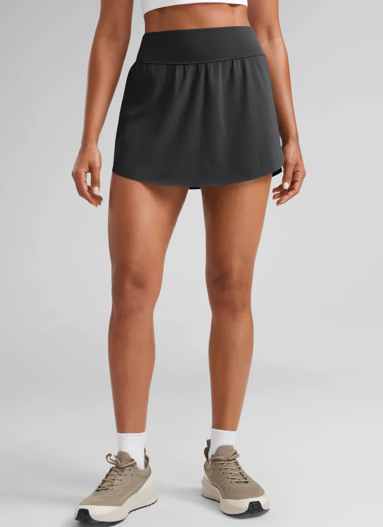 A Line High Rise Pocket Side Slit Skirt 14.5''