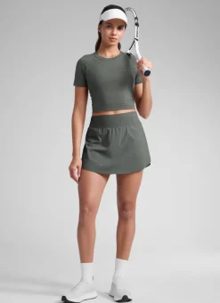 A Line High Rise Pocket Side Slit Skirt 14.5''