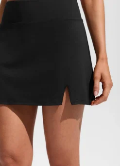A Line Side Split Built in Brief Swim Skirt