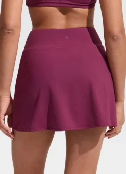 A Line Side Split Built in Brief Swim Skirt
