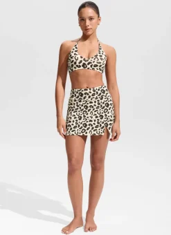A Line Side Split Built in Brief Swim Skirt