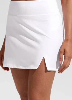 A Line Side Split Built in Brief Swim Skirt