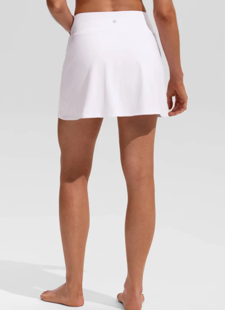 A Line Side Split Built in Brief Swim Skirt
