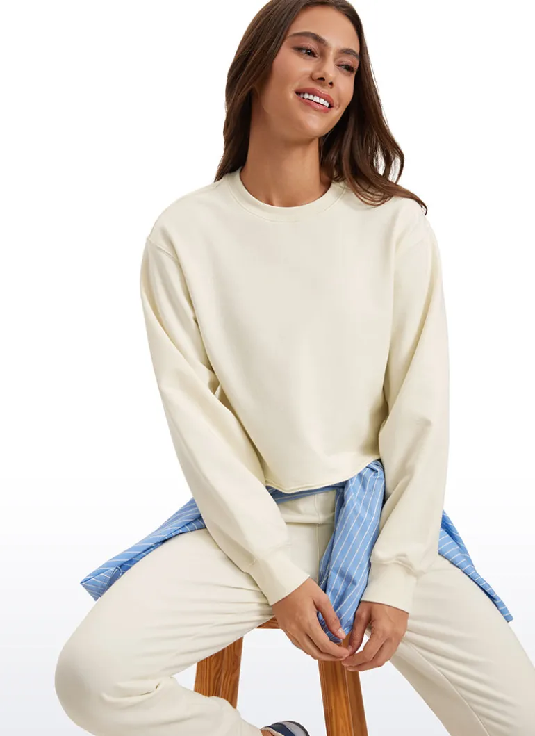 Amenity Double Raw Hem Sweatshirt