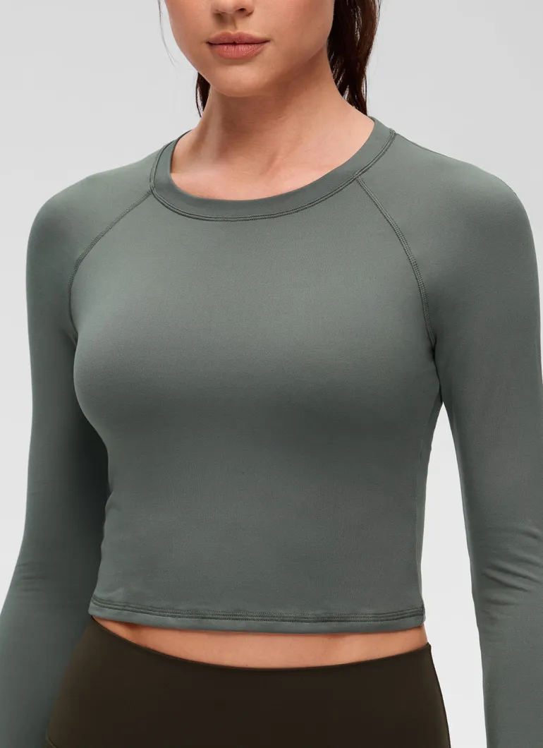 Brushed Feeling Crew Neck Raglan Long Sleeve