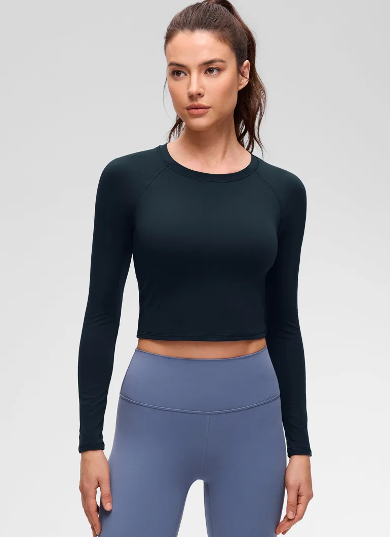 Brushed Feeling Crew Neck Raglan Long Sleeve