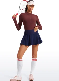 Brushed Half Zip Cropped Long Sleeve