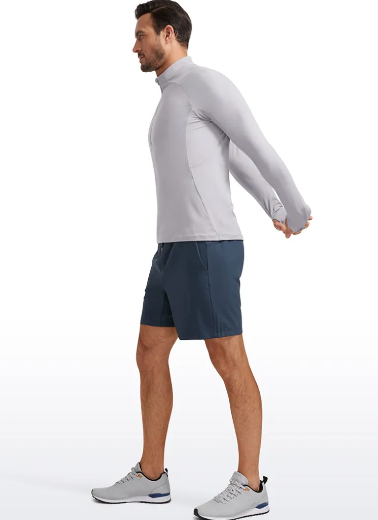 Brushed Half Zip Long Sleeve with Thumbhole