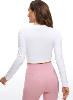 Brushed High Neck Cropped Long Sleeve