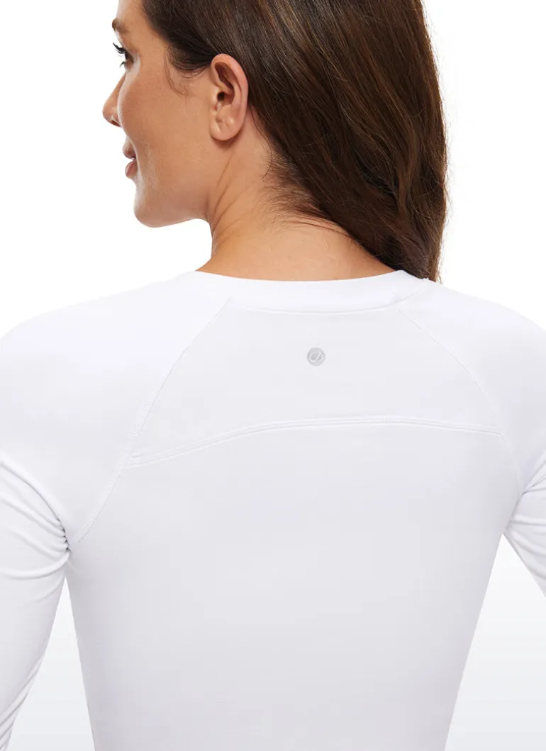 Brushed High Neck Cropped Long Sleeve