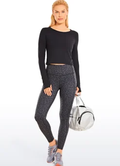 Brushed Thumbhole Cropped Long Sleeve
