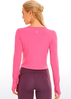 Brushed Thumbhole Cropped Long Sleeve