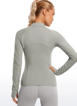 Brushed Thumbhole Half Zip Long Sleeve