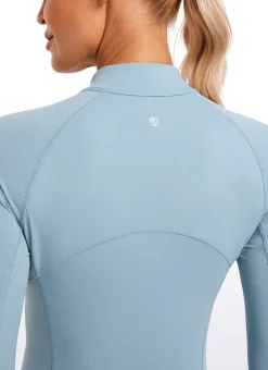 Brushed Thumbhole Half Zip Long Sleeve