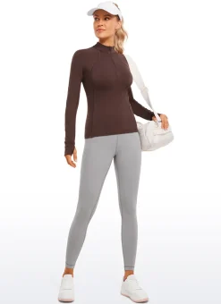 Brushed Thumbhole Half Zip Long Sleeve