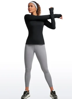 Brushed Thumbhole Half Zip Long Sleeve