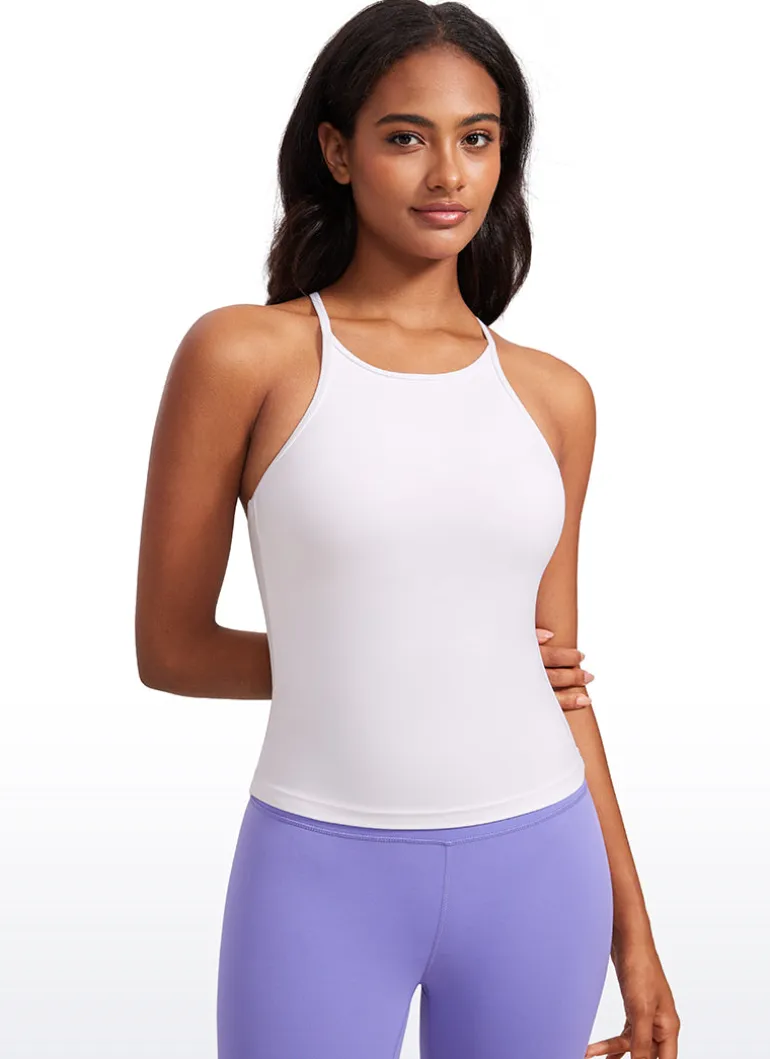 Butterluxe Built in Bra Halter Y Back Tank