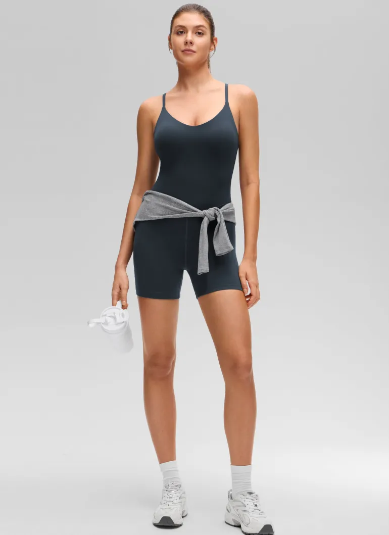 Butterluxe Cross Back Built in Bra Romper 5''