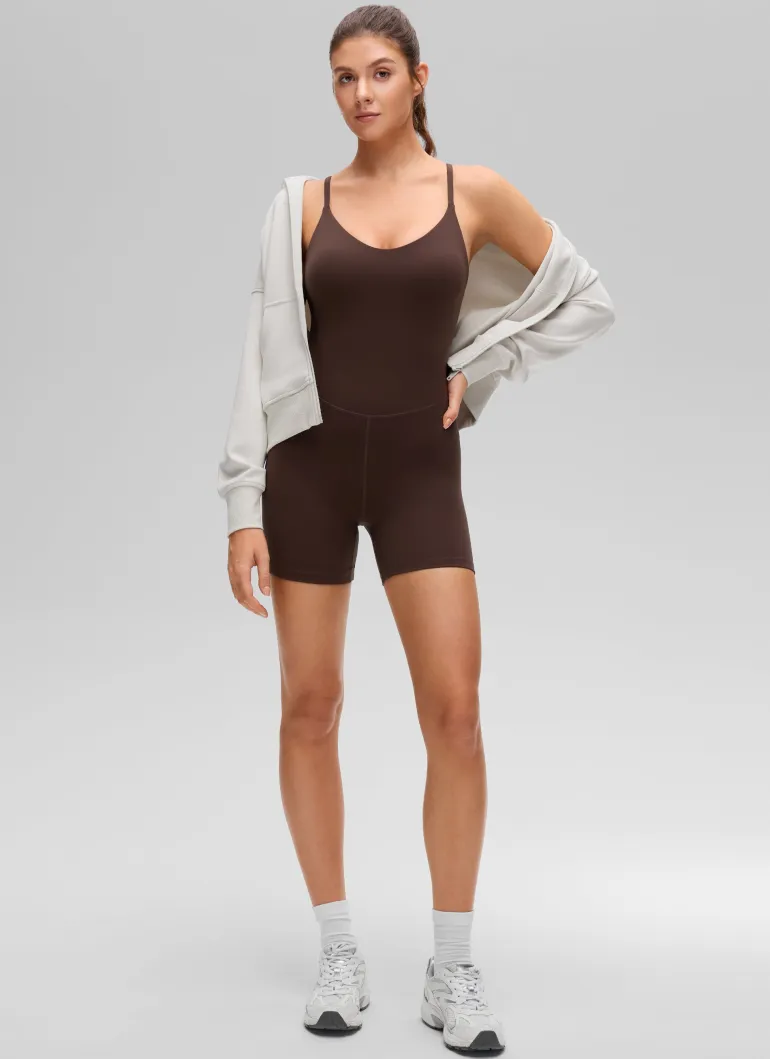 Butterluxe Cross Back Built in Bra Romper 5''