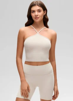Butterluxe Cross Halter Built in Bra Tank