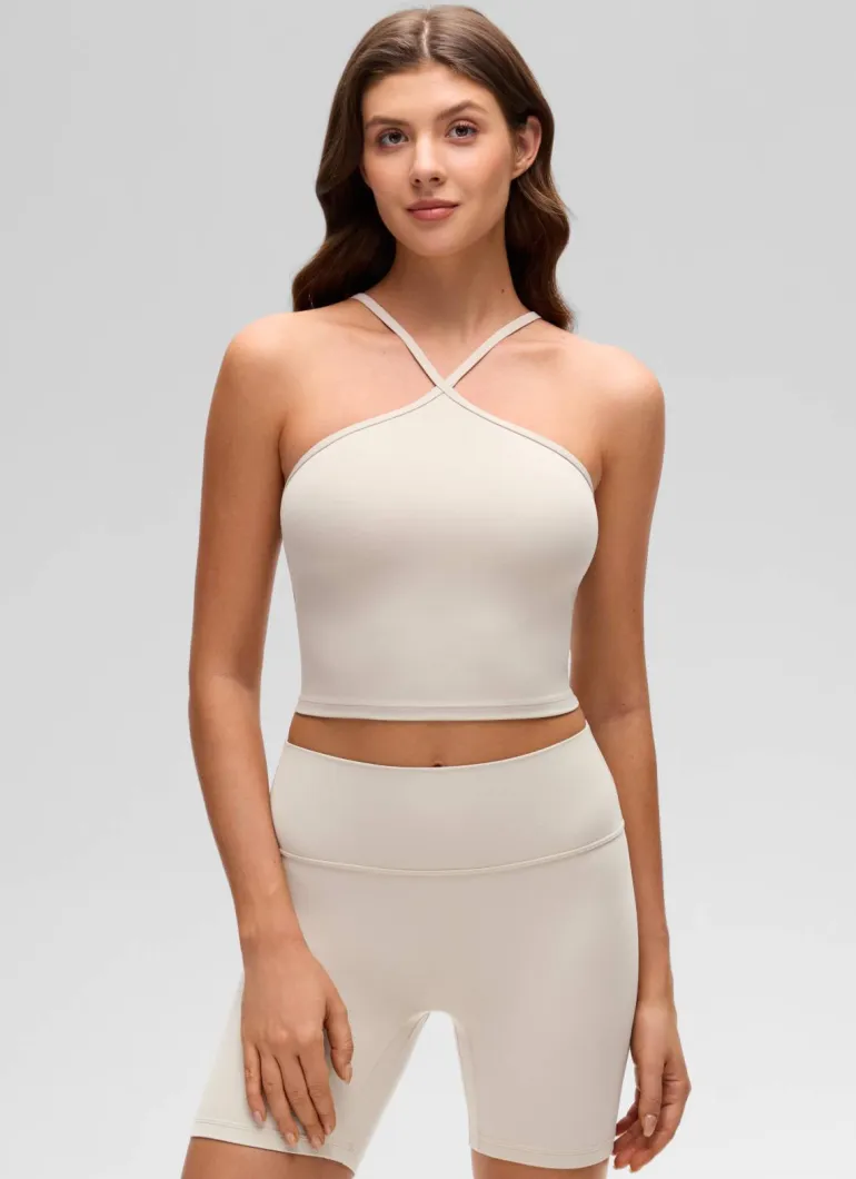Butterluxe Cross Halter Built in Bra Tank