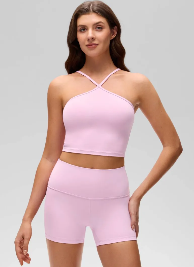 Butterluxe Cross Halter Built in Bra Tank