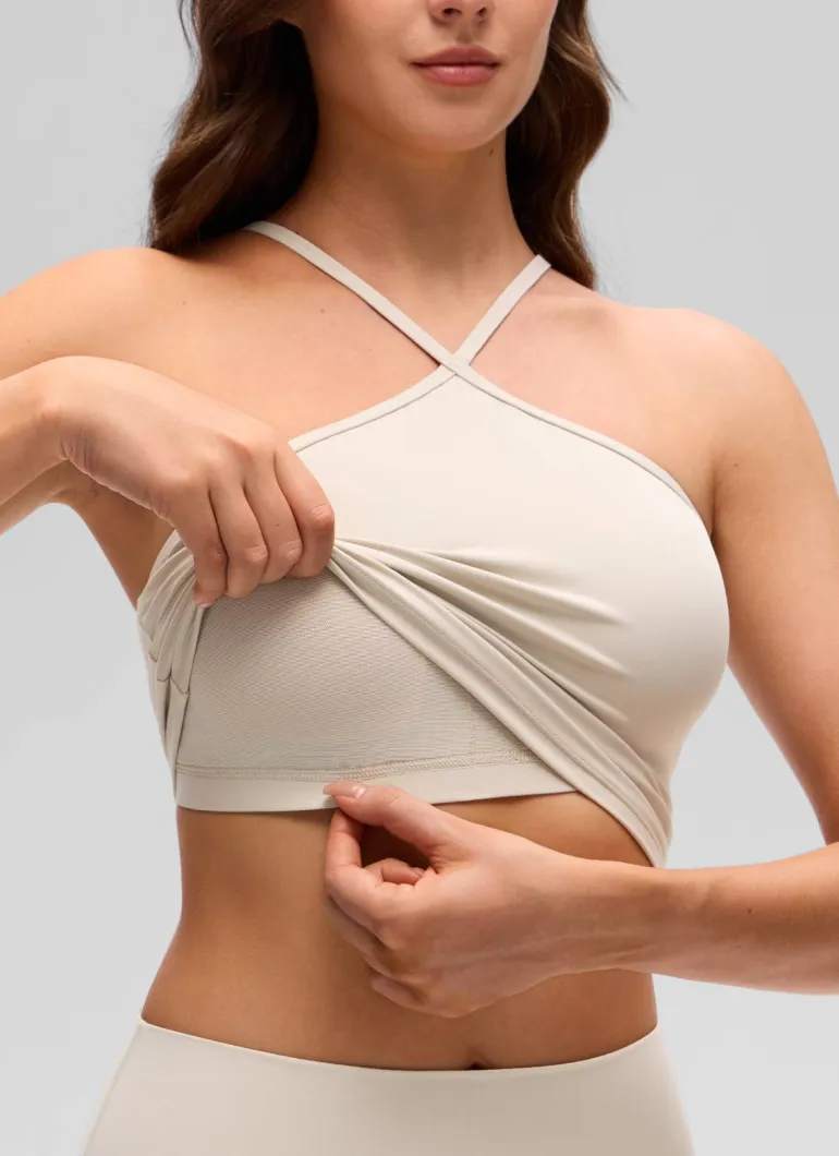 Butterluxe Cross Halter Built in Bra Tank