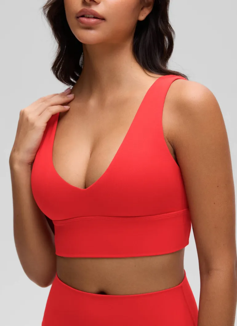 Butterluxe Deep V Neck Longline Sports Bra