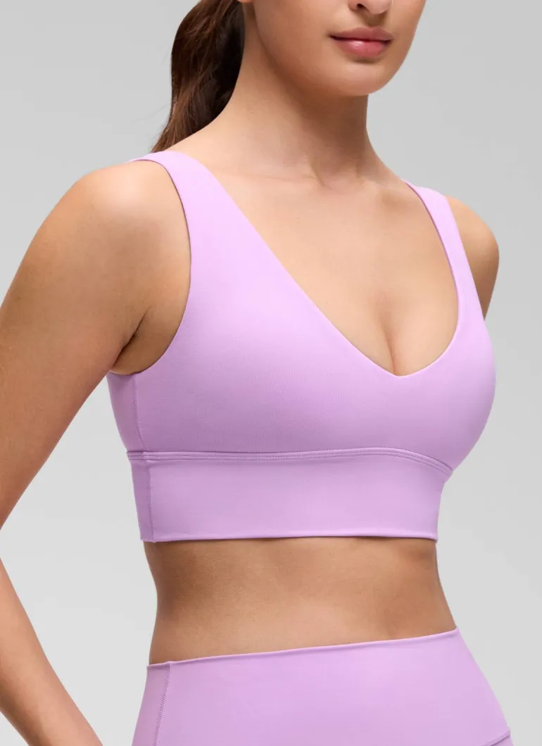 Butterluxe Deep V Neck Longline Sports Bra