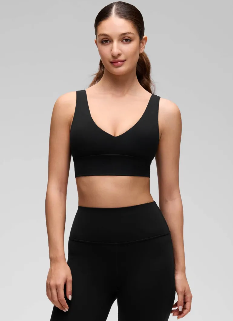 Butterluxe Deep V Neck Longline Sports Bra
