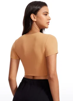 Butterluxe Double Lined Cropped Short Sleeve