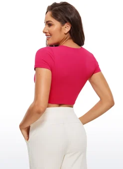 Butterluxe Double Lined Cropped Short Sleeve