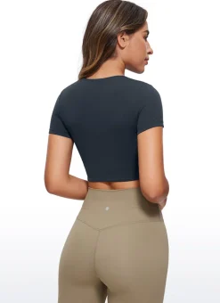 Butterluxe Double Lined Cropped Short Sleeve