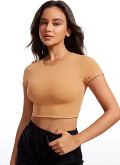 Butterluxe Double Lined Cropped Short Sleeve