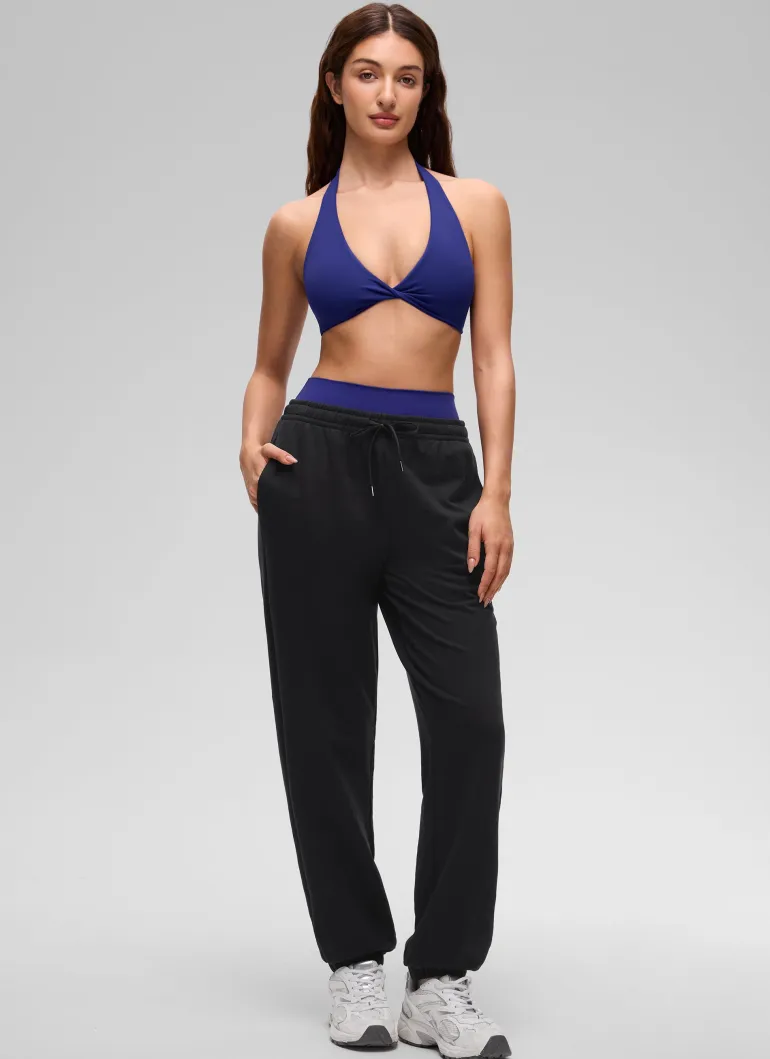 Butterluxe Double Lined Twist Halter Sports Bra