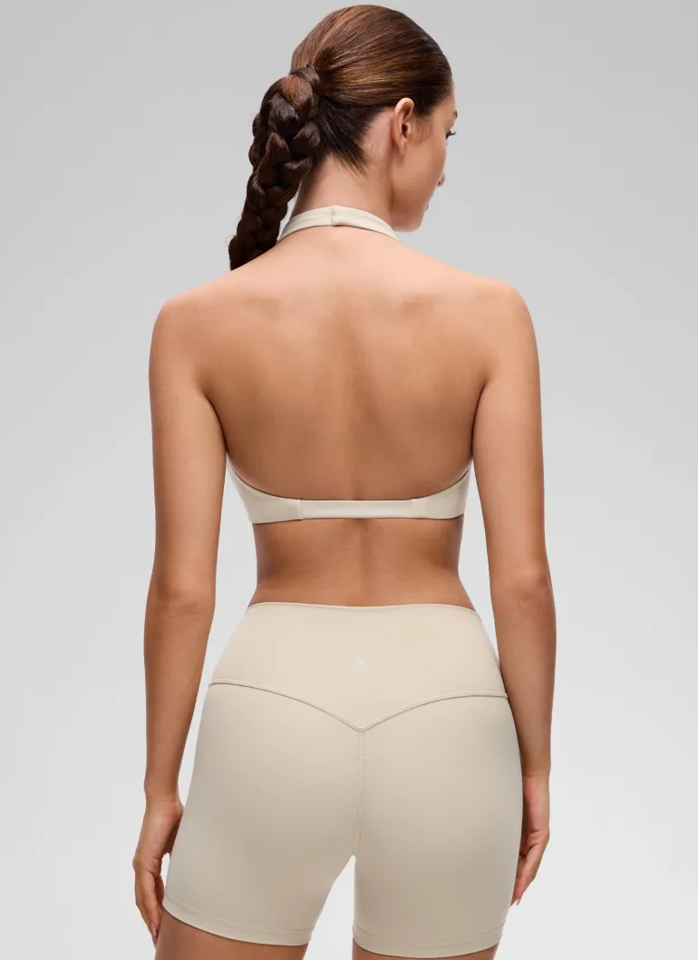 Butterluxe Double Lined Twist Halter Sports Bra