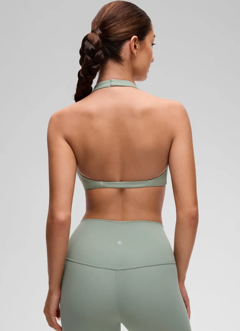 Butterluxe Double Lined Twist Halter Sports Bra