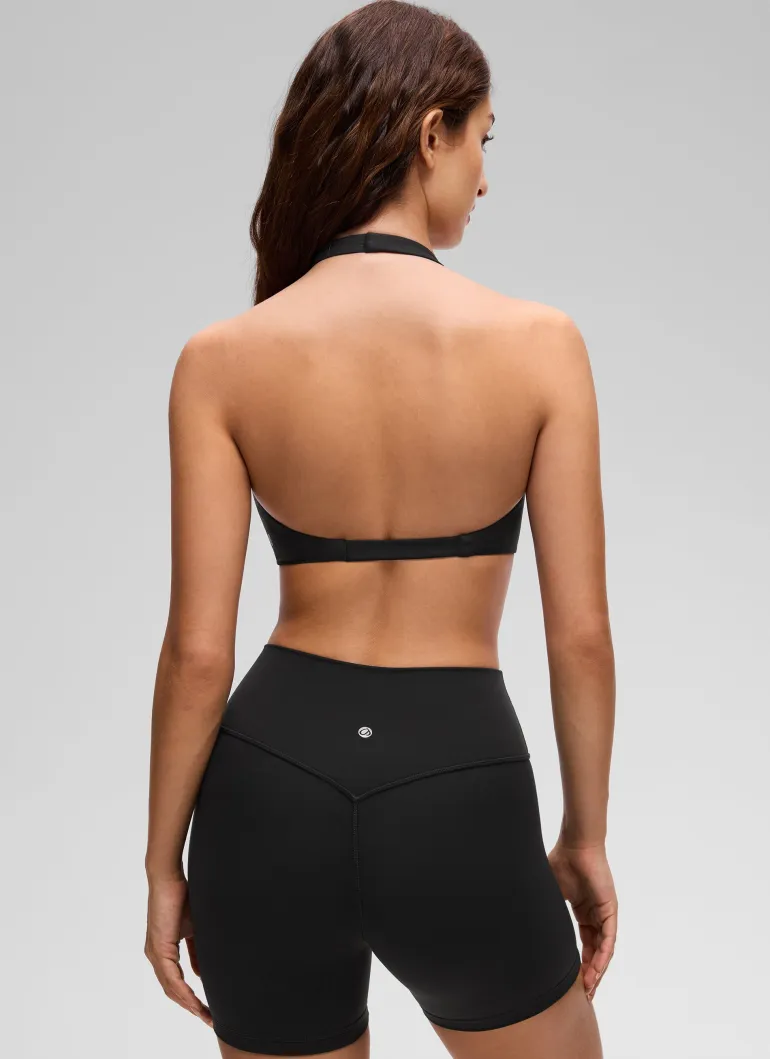 Butterluxe Double Lined Twist Halter Sports Bra