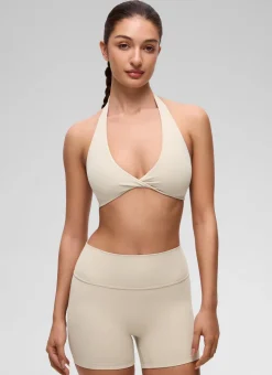 Butterluxe Double Lined Twist Halter Sports Bra