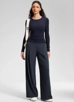 Butterluxe Front Pleated Pocket Palazzo Pant 30