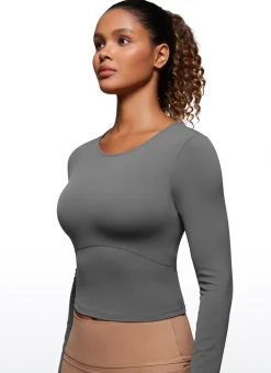 Butterluxe Front Seam Cropped Long Sleeve