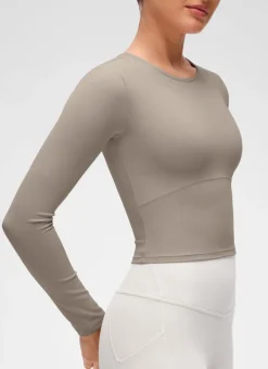 Butterluxe Front Seam Cropped Long Sleeve