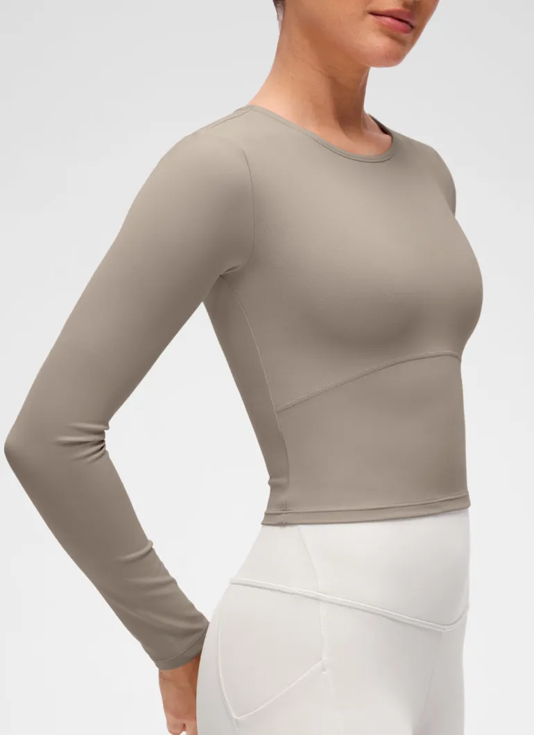 Butterluxe Front Seam Cropped Long Sleeve