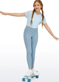 Butterluxe Girls Active Leggings - V Cross Waist