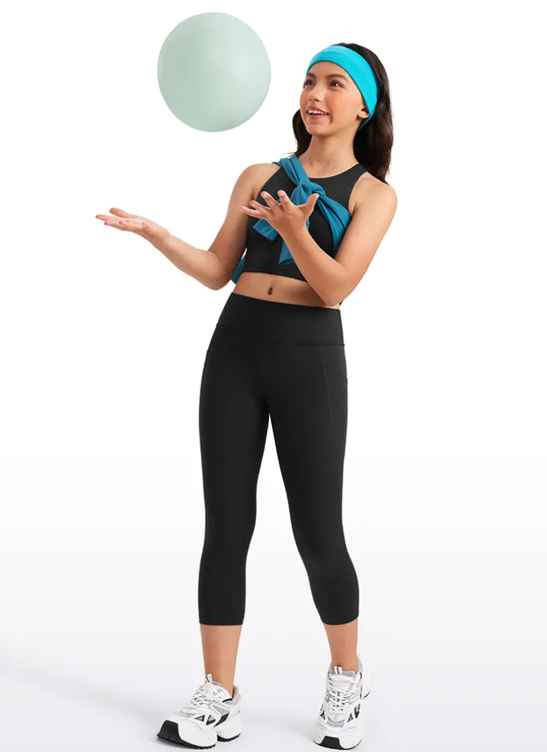 Butterluxe Girls Athletic Pockets Capri Leggings