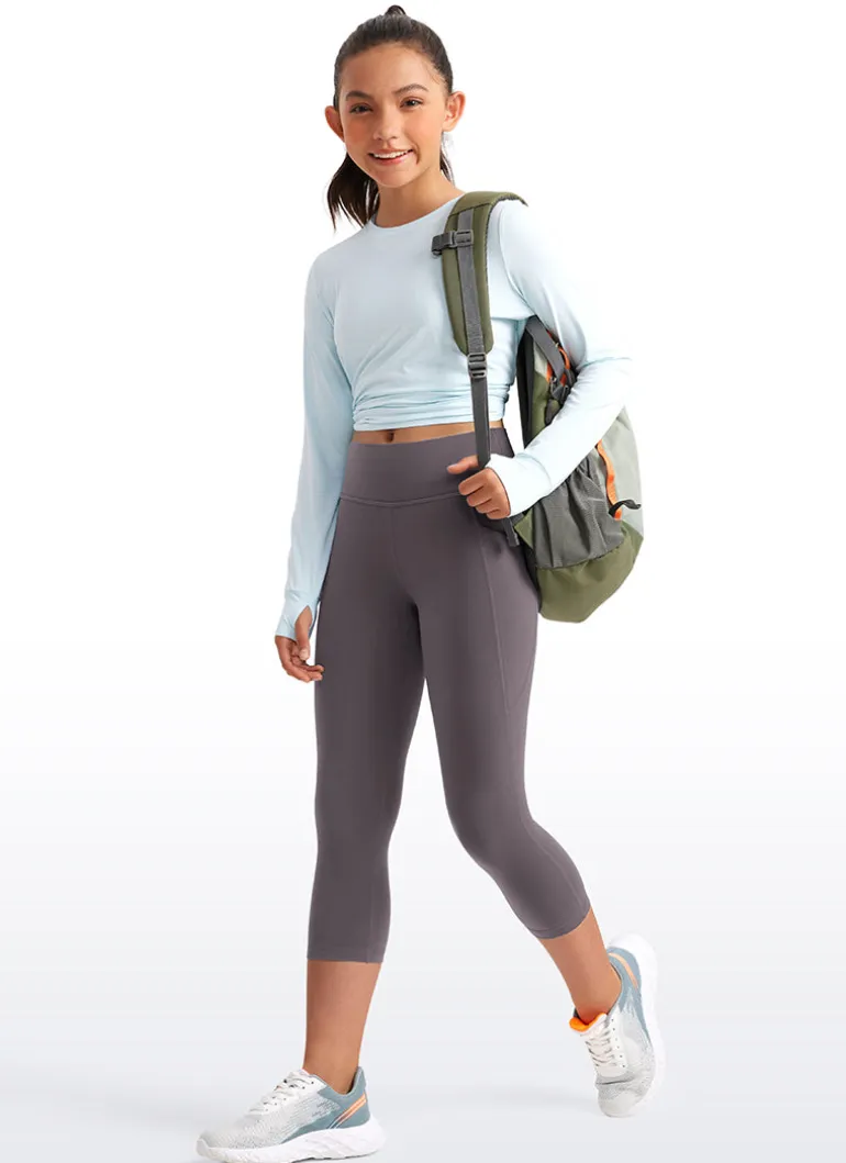 Butterluxe Girls Athletic Pockets Capri Leggings