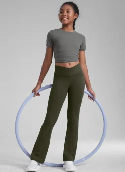 Butterluxe Girls Crossover Flare Leggings